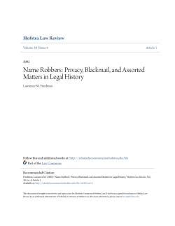 Name Robbers - Scholarly Commons at Hofstra Law