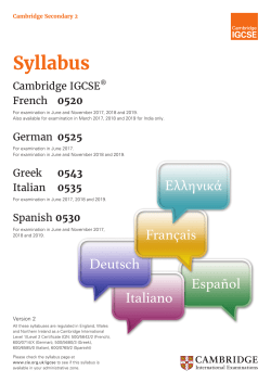 Syllabus - Cambridge International Examinations