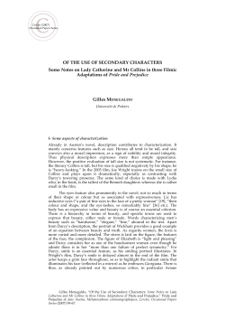 OF THE USE OF SECONDARY CHARACTERS Some Notes