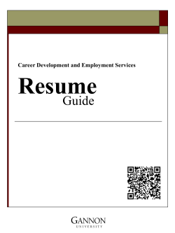Resume Guide - Gannon University