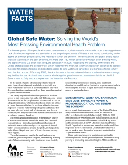 Solving the World`s Most Pressing Environmental Health Problem