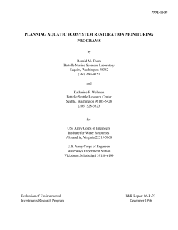 Planning Aquatic Ecosystem Restoration Monitering Programs