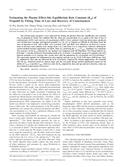 Estimating the Plasma Effect-Site Equilibrium Rate Constant (Ke0) of