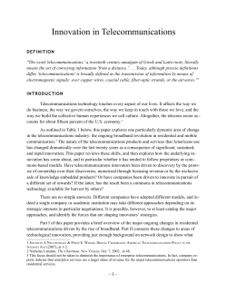 Innovation in Telecommunications