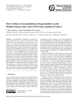 First evidence of accumulation of mega boulders on the