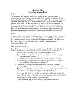 English 1020 Rhetorical Analysis Essay