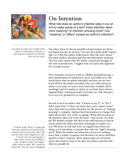 On Intention - Colorado Mesa University