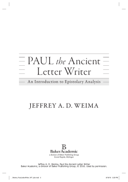 PAUL the Ancient Letter Writer