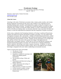 Freshwater Ecology