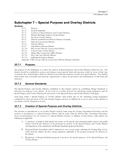 Special Purpose and Overlay Districts