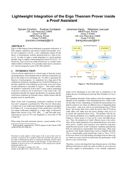 Lightweight Integration of the Ergo Theorem Prover inside a Proof