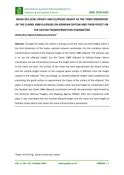 issn: 2278-6252 mean sea level height and ellipsoid height as the