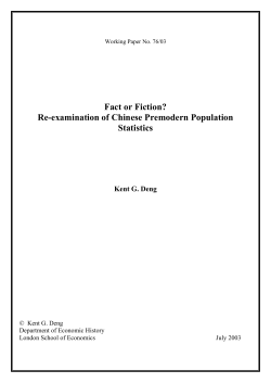 Fact or Fiction? Re-examination of Chinese Premodern Population