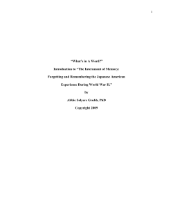 “What`s in A Word?” Introduction to