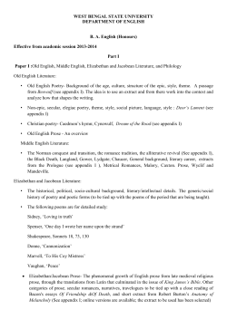 English Honours Syllabus