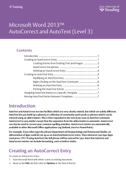 Microsoft Word 2013 AutoCorrect and AutoText