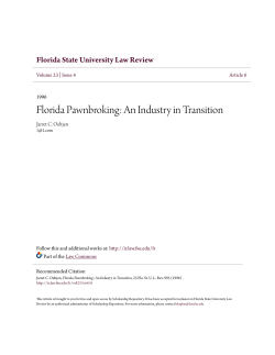 Florida Pawnbroking: An Industry in Transition