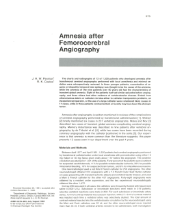 Amnesia after Femorocerebral Angiography
