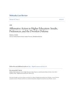 Affirmative Action in Higher Education: Insults, Preferences, and the