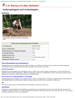 Anthropologists and Archeologists : Occupational Outlook