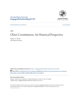Ohio`s Constitutions: An Historical Perspective
