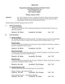 2017_01_09 Minutes Organizational Meeting