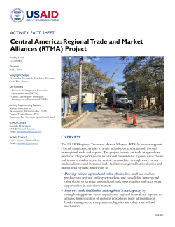 Central America: Regional Trade and Market Alliances (RTMA) Project