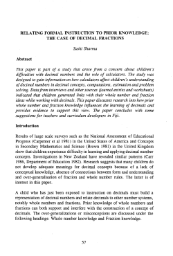 RELATING FORMAL INSTRUCTION TO PRIOR KNOWLEDGE: THE