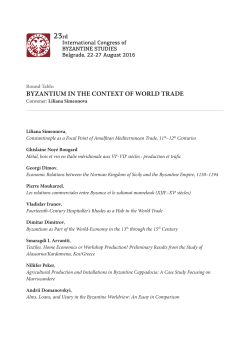BYZANTIUM IN THE CONTEXT OF WORLD TRADE