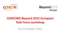 CONCORD-Beyond 2015 European Task Force workshop