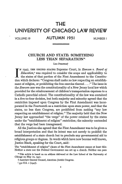 Church and State: Something Less than Separation