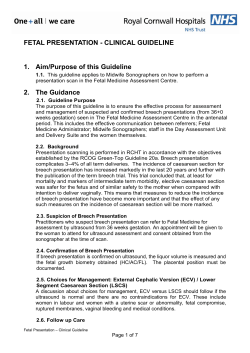 Fetal Presentation - Clinical Guideline For Assessment