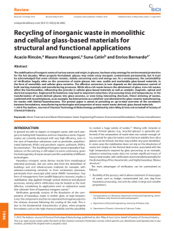 Recycling of inorganic waste in monolithic and cellular glass