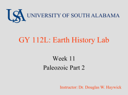 GY 112L: Earth History Lab - University of South Alabama