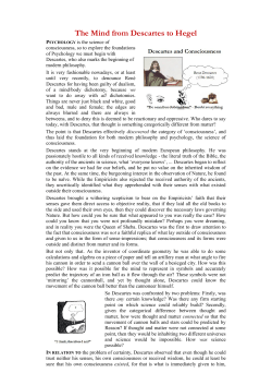 The Mind from Descartes to Hegel