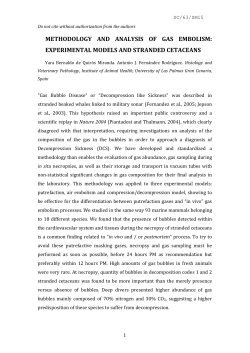 METHODOLOGY AND ANALYSIS OF GAS EMBOLISM