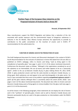 Arsenic Acid - Glass Alliance Europe