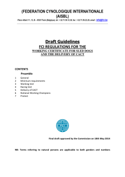 (FEDERATION CYNOLOGIQUE INTERNATIONALE (AISBL