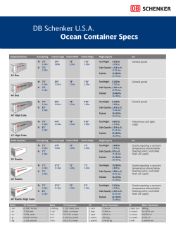 DB Schenker U.S.A. Ocean Container Specs