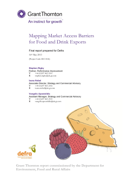 Mapping Market Access Barriers for Food and Drink Exports