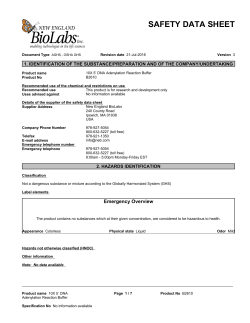 Safety Data Sheet for 10X 5` DNA Adenylation Reaction Buffer (B2610)