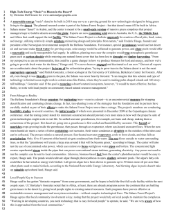 High-Tech Energy "Oasis" to Bloom in the Desert? by Christine Dell