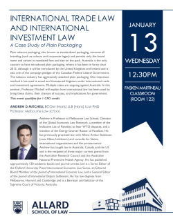 International Trade Law and International Investment Law: A Case