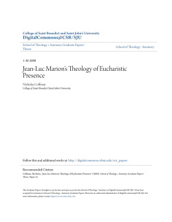Jean-Luc Marion&acirc;&bull;Žs Theology of Eucharistic Presence