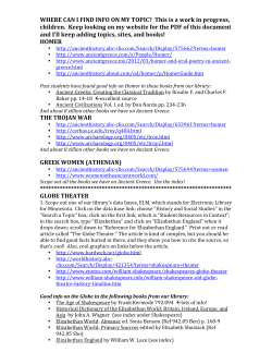 WHERE CAN I FIND INFO ON MY TOPIC? This is a work in