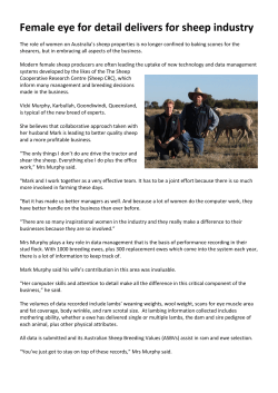 Female eye for detail delivers for sheep industry