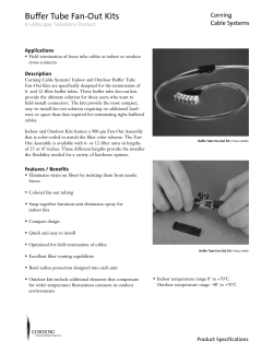 Corning Buffer Tube Fan-out Kits Specifications