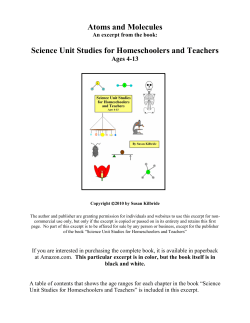 Atoms and Molecules - Funtastic Unit Studies!