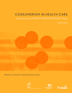 CONSUMERISM IN HEALTH CARE
