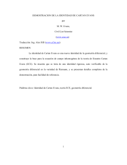 1 DEMOSTRACION DE LA IDENTIDAD DE CARTAN EVANS por